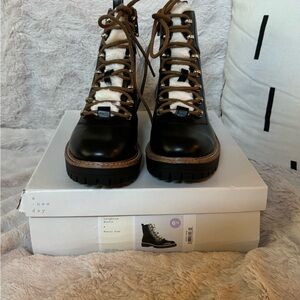 A New Day - Women's Black Hiking Style Boots w/ Memory Foam Insole